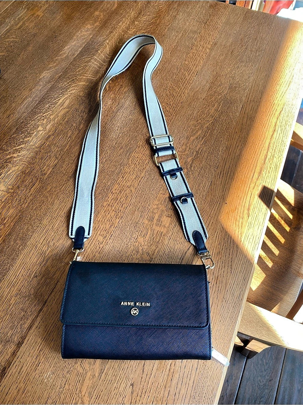 Anne Klein Black & White Crossbody Bag